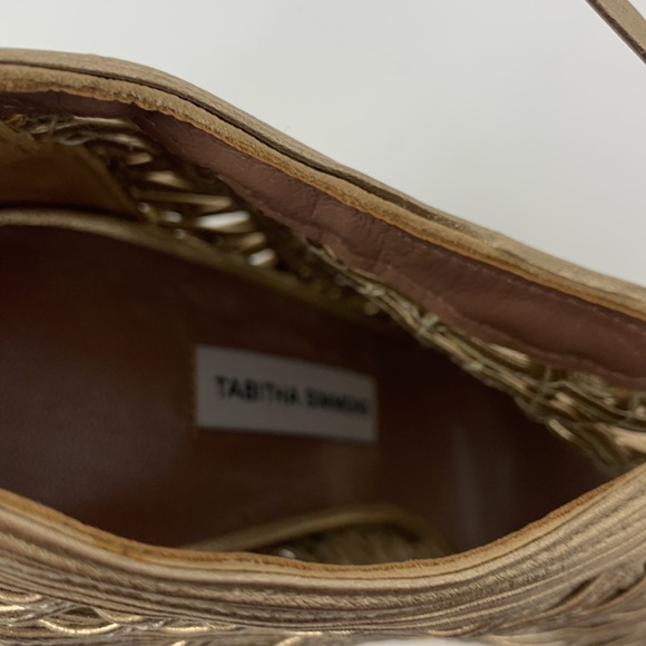 Gold Tabitha Simmons open toe zipper back heels - Picture 6 of 7